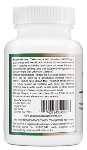 Theacrine (Teacrine) 100 Mg, 60 Capsules - Energy and Focus Supplement (Similar to Caffe - AB Mystery