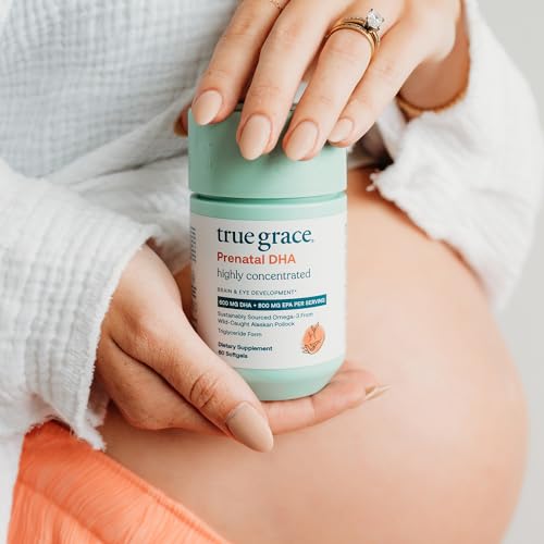 True Grace Prenatal DHA - 60 Softgels - 1400mg of DHA & EPA - for Pre-Conception, Pregnancy True Grace