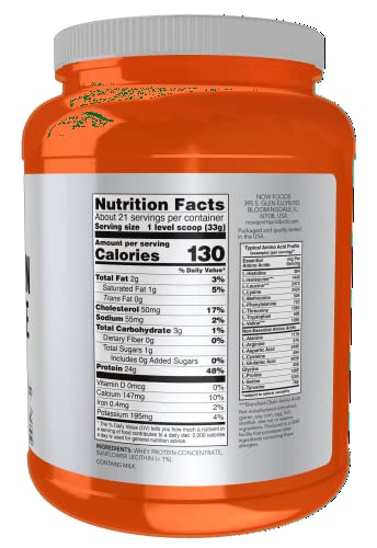 NOW Sports Nutrition, Whey Protein Concentrate, 24 g With BCAAs, Unflavored Powder - AB Mystery