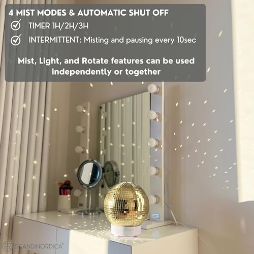 Disco Ball Diffuser Rotating - 300 ML Mirror Ball Oil Diffuser, Essential Oils Diffusers for Home - AB Mystery