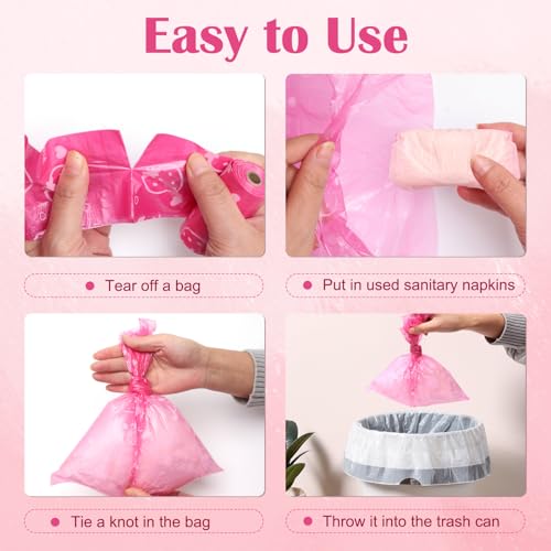 150Pcs Sanitary Napkin Disposal Bags, Luxiv Pink Disposable Sanitary Bag Personal Care Disposal Bags - AB Mystery