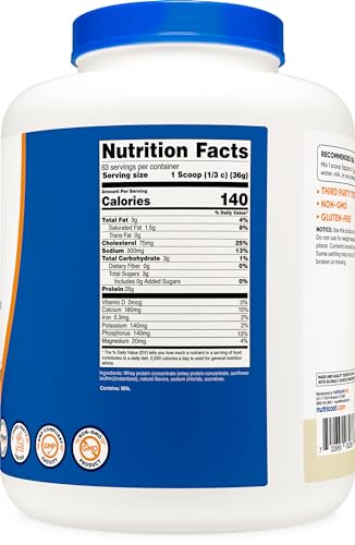 Nutricost Whey Protein Supplement Powder, Vanilla, 5 pounds - AB Mystery