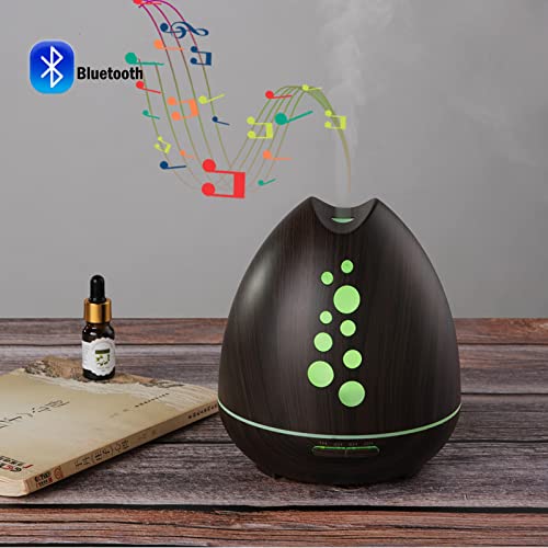 TGE Unique 400ML Essential Oil Diffuser for Essential Oils Bluetooth Music Speaker with Remote 7 Color LED - AB Mystery