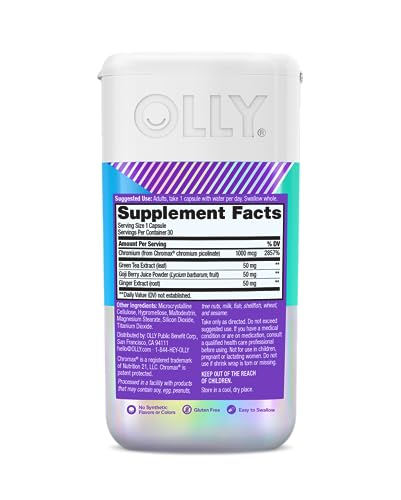 OLLY Combat Cravings, Metabolism & Energy Support Supplement,1000 mcg Chromium - AB Mystery