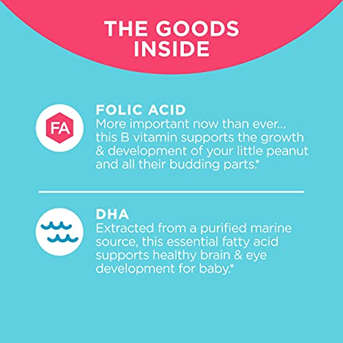 OLLY Prenatal Multivitamin Gummy, Supports Healthy Growth and Brain Development, Folic Acid OLLY