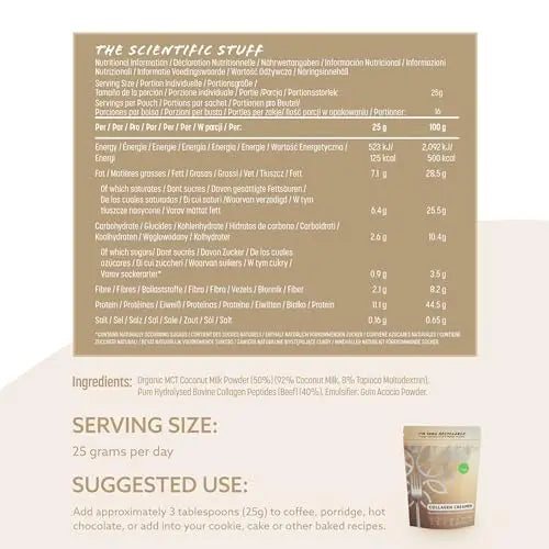 High Protein Bovine Collagen Creamer, Great With Coffee, Hot Chocolate, Smoothies & Porridge - AB Mystery