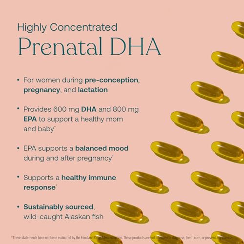 True Grace Prenatal DHA - 60 Softgels - 1400mg of DHA & EPA - for Pre-Conception, Pregnancy True Grace