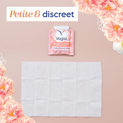 Vagisil Scentsitive Scents On-The-Go Feminine Cleansing Wipes, pH Balanced, Peach Blossom - AB Mystery