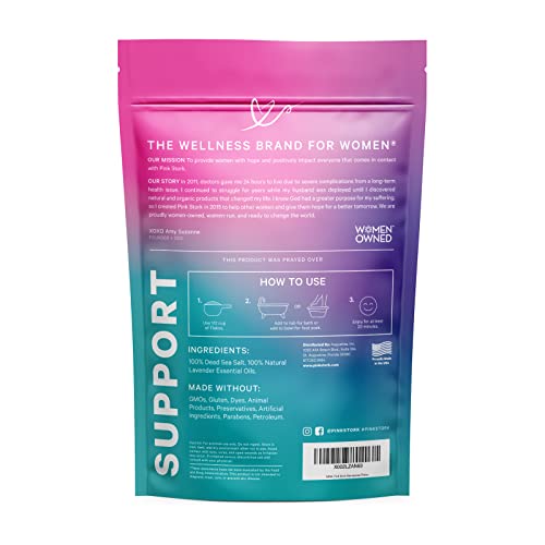 Pink Stork Menopause Flakes: Relaxing Lavender Scented Bath Salts for Women, Pure Magnesium - AB Mystery