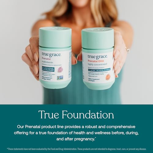 True Grace Prenatal DHA - 60 Softgels - 1400mg of DHA & EPA - for Pre-Conception, Pregnancy True Grace