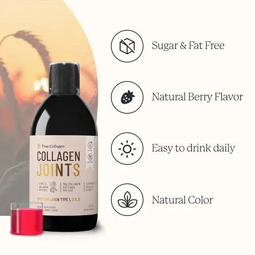 True Collagen Joint Peptides - Pack of 500ml, Berry Flavour | Dietary Supplements with Turmeric & Green Tea Extract - AB Mystery