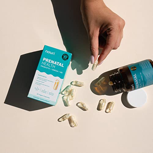 Nouri Prenatal Health Probiotic and Omega Capsules, Prenatal Probiotics for Women, Aids Digestion Nouri
