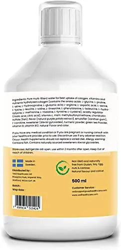 Hydrolyzed Liquid Collagen Food Supplement | Support for Joints, Skin, Muscles, Hair, &Nail Growth Ved