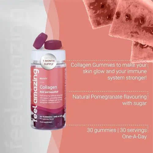 Collagen Gummies with Vitamins A and C, 500mg of Marine Collagen Per Serving, Advanced Skin Support, - AB Mystery