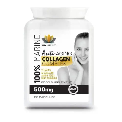 Marine Collagen Complex - High Strength 30 Capsules for Joint Support Hair - AB Mystery