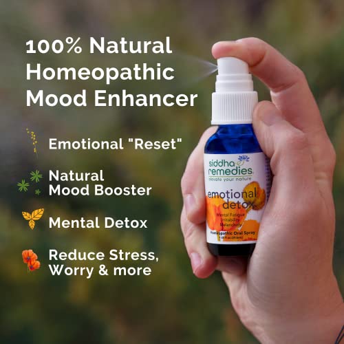 Siddha Remedies Emotional Detox Homeopathic Oral Spray for Melancholy, Irritability - AB Mystery