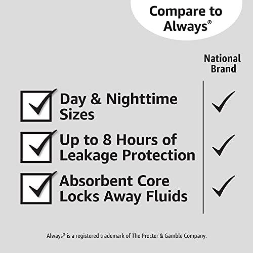 Amazon Basics Thick Maxi Pads with Flexi-Wings for Periods, Long Length, Super Absorbency - AB Mystery