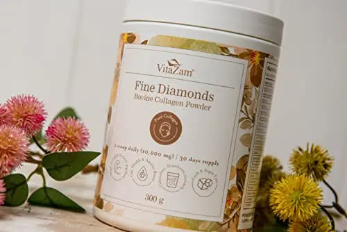 Vitazam Fine Diamond Bovine Collagen Powder - Hydrolyzed Type 1 & 3 Collagen Powder Protein - AB Mystery