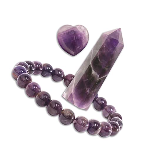 Goplemo Crystals and Healing Stones Gift Set, Amethyst Healing Crystals Set for Reiki Meditation