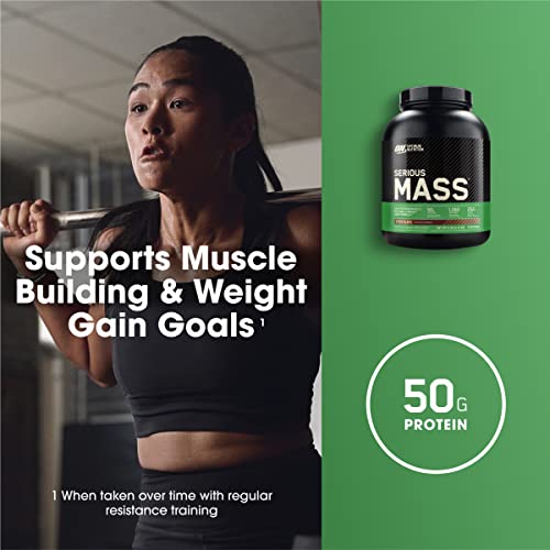 Optimum Nutrition Serious Mass, Weight Gainer Protein Powder, Chocolate, 6 Pound - AB Mystery