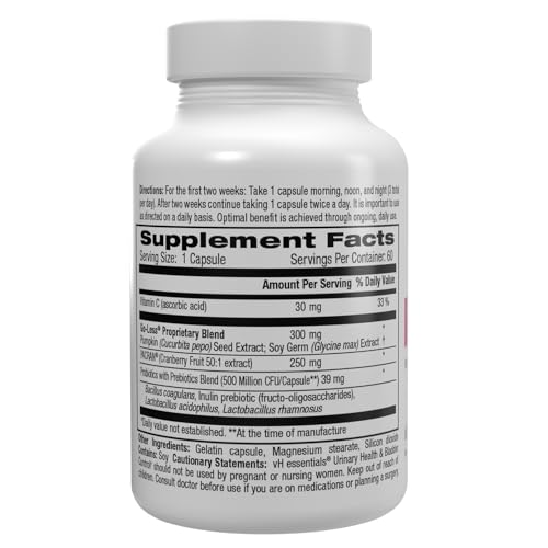 vH essentials Urinary Health & Bladder Control, Cranberry Extract, Prebiotics and Probiotics - AB Mystery