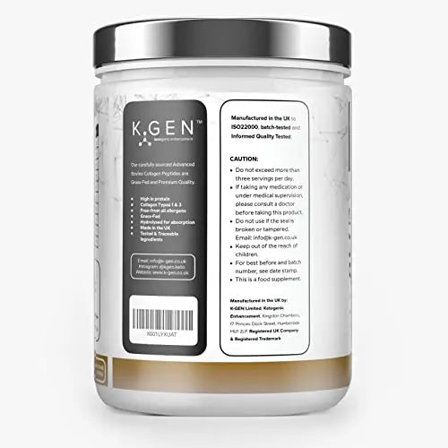 K-GEN Bovine Collagen Powder with Premium Quality Ingredients – Pure Hydrolysed Grass-Fed Bovine Collagen - AB Mystery