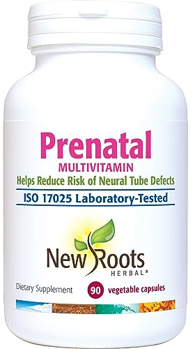 NEW ROOTS HERBAL Prenatal Complete MultiVitamin (90 Veg Caps) - with Biotin, Iron & Folate