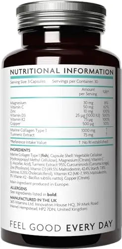 Premium Advanced Collagen Complex for Joint and Bone Health – High Strength Marine Collagen with Vitamin D3, Zinc, and Copper - AB Mystery