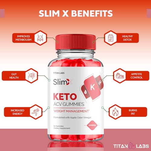 (2 Pack) SlimX Keto ACV Gummies, SlimX Keto ACV Advanced Weight Loss 1000MG Apple