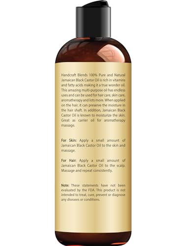 Handcraft Blends Jamaican Black Castor Oil for Hair Growth, Eyelashes and Eyebrows - 100% Pure - AB Mystery