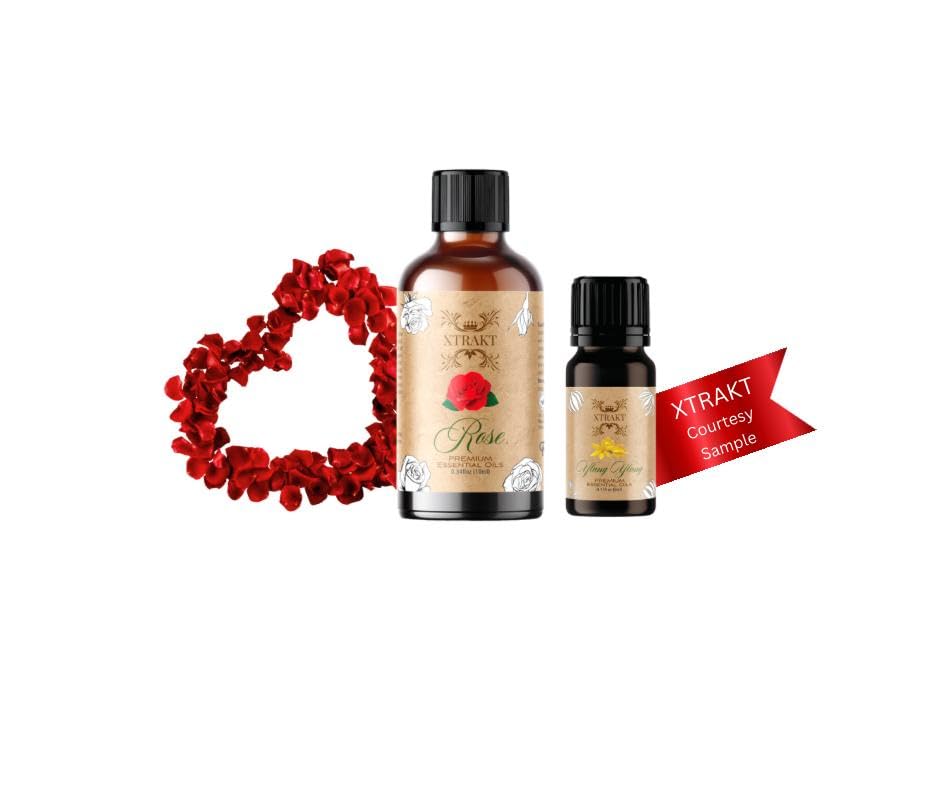 XTRAKT Pure Rose Essential Oil - Therapeutic Grade Aromatherapy Oil for Elegance and Emotional Balance