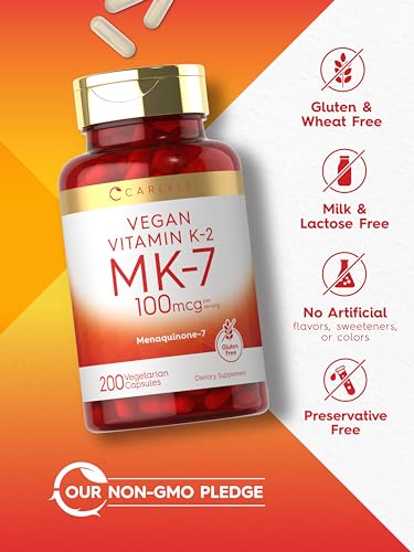 Carlyle Vitamin K2 MK7 100mcg | 200 Vegan Capsules | Menaquinone-7 Supplement - AB Mystery