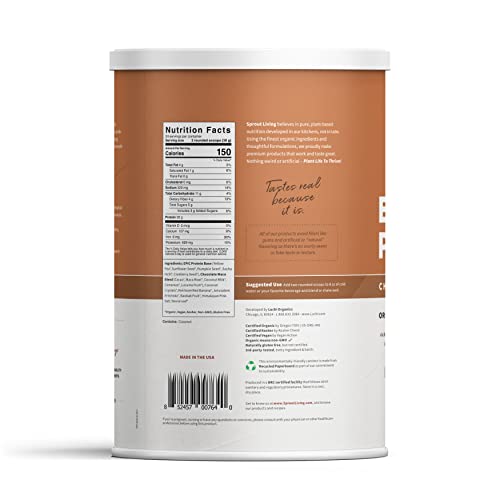 Sprout Living Epic Protein, Plant Based Protein & Superfoods Powder, Chocolate Maca - AB Mystery