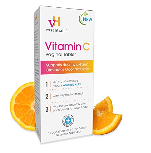 vH essentials Vitamin C Vaginal Tablet | Boric Acid Suppository Alternative | Supports Healthy pH and Eliminates