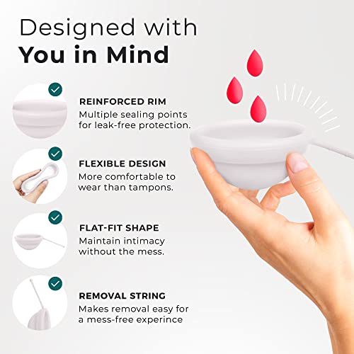 EcoBlossom Reusable Menstrual Disc with Removal String - The Most Reliable Medical Grade Silicone - AB Mystery