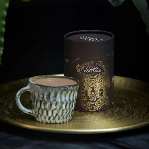 Ancient + Brave - Cacao + Collagen Powder 250g - Peruvian Raw Cacao Hot Chocolate with Grass-Fed Hydrolysed Bovine Collagen Ancient + Brave
