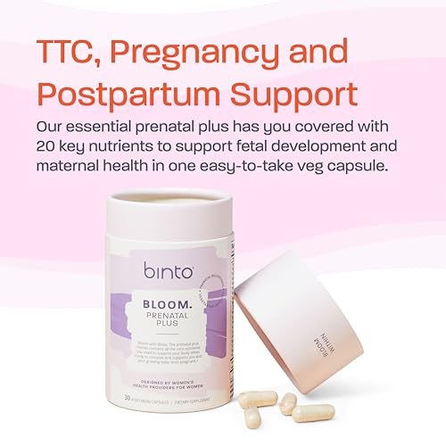 Binto Bloom Prenatal is a Comprehensive Prenatal & Postnatal Vitamin Capsules with Folate + Iron Binto
