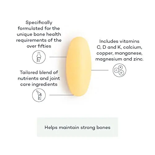 Prime Fifty Strong Bones Supplements – 28 Multivitamin Tablets with Calcium, Magnesium - AB Mystery