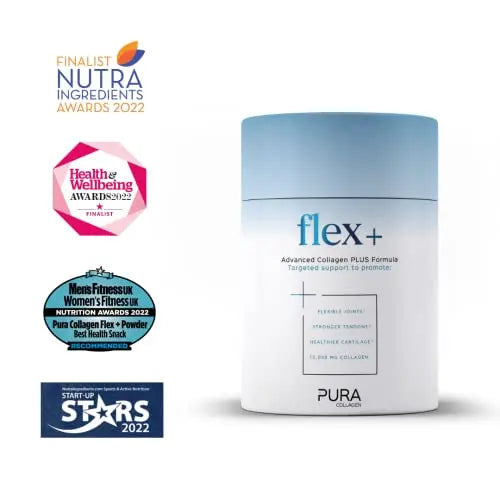 Pura Collagen Powdered Supplement Flex+, 10,000 mg Hydrolysed Peptides, Vitamin C & Manganese - AB Mystery