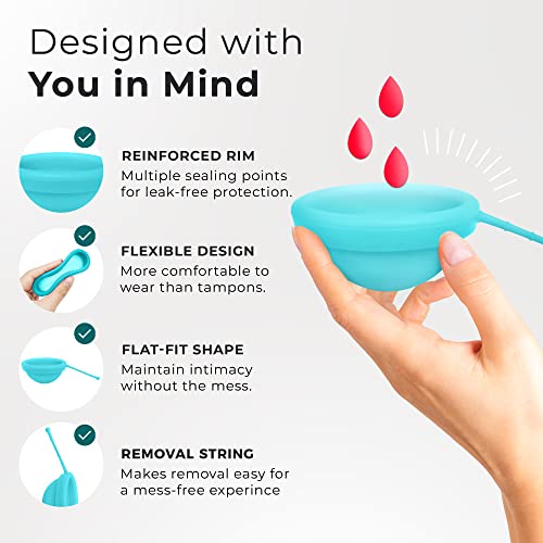 EcoBlossom Reusable Menstrual Disc with Removal String - The Most Reliable Medical Grade Silicone - AB Mystery
