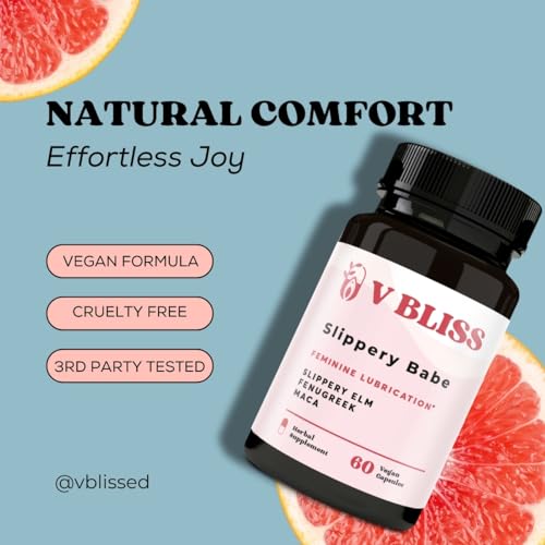 V Bliss Slippery Babe Vaginal Moisturizer Capsules | Relieves Vaginal Dryness with Slippery Elm - AB Mystery