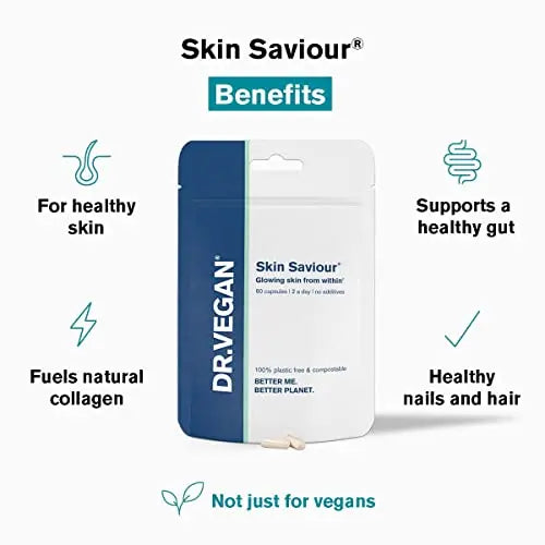 DR.VEGAN Skin Saviour | Fuel Collagen Naturally | Collagen Alternative | 60 Capsules - AB Mystery