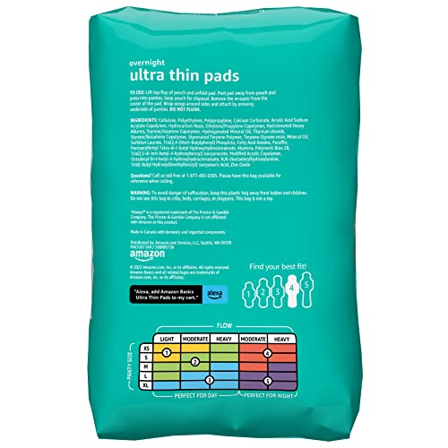Amazon Basics Ultra Thin Pads with Flexi-Wings for Periods, Extra Long Length, Super Absorbency - AB Mystery