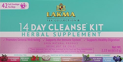 Lakma 14 Day Cleanse Kit Green Tea - 42 Tea Bags - AB Mystery