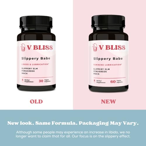 V Bliss Slippery Babe Vaginal Moisturizer Capsules | Relieves Vaginal Dryness with Slippery Elm - AB Mystery
