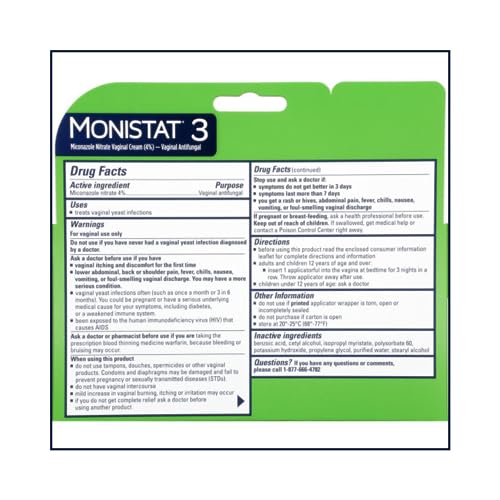 MONISTAT 3 Cream PREFILLED 1EA J&J Consumer Sector - AB Mystery