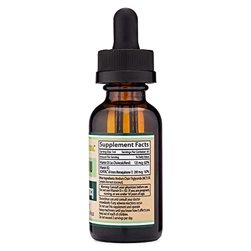 Vitamin D3 K2 5,000 IU Liquid Drops (5,000 IU of D3 and 200mcg of 99.9% All-Trans - AB Mystery