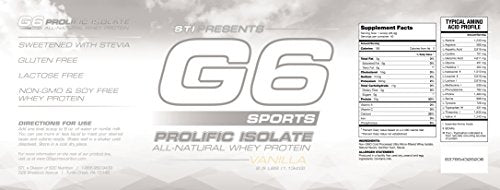 G6 Sports Nutrition Prolific Isolate All Natural Whey Protein Isolate Gluten Free, Lactose - AB Mystery