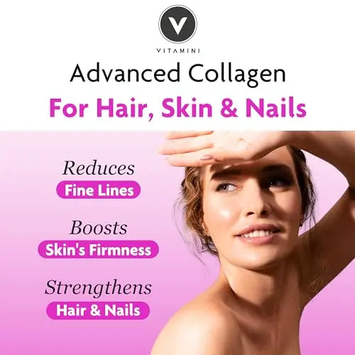 Premium Collagen Supplements for Women - High Strength Marine Collagen with Hyaluronic Acid, Biotin, Vitamin C & E V Vitamini