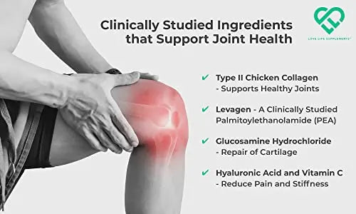 Love Life Supplements Joint Support with Levagen® (Palmitoylethanolamide) + UC-II® - AB Mystery